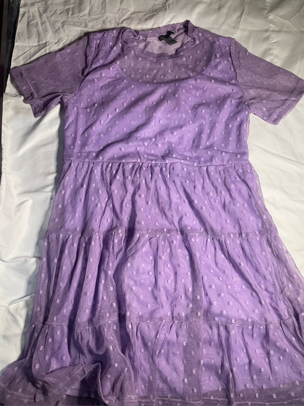 NWT Love X Design Lavender Lace Dress Size L See-through Lined
